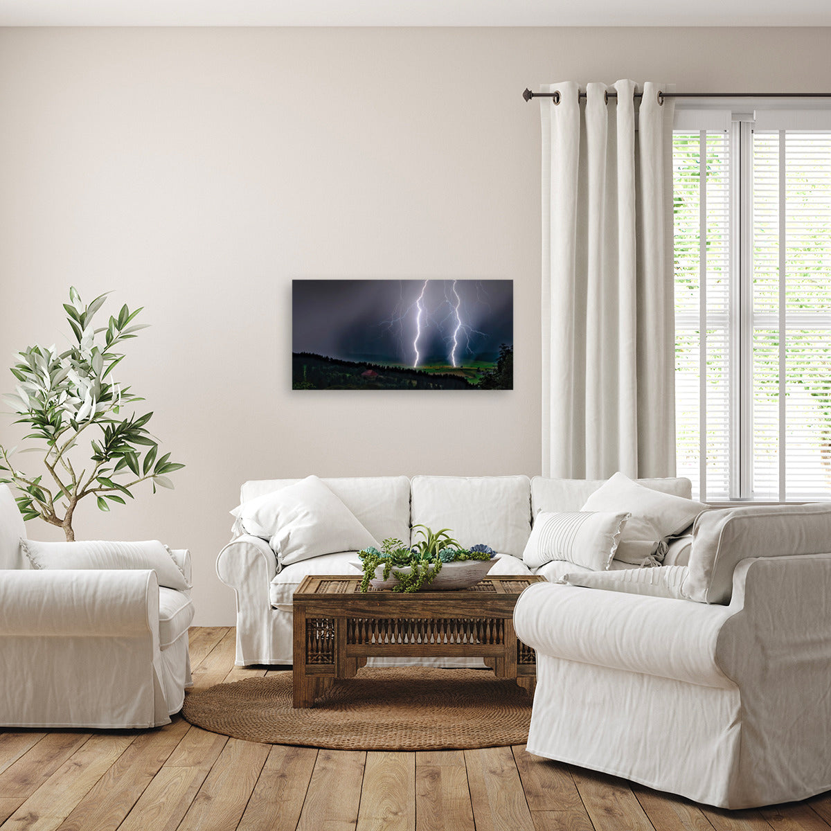 TIRAGE SUR TOILE — Double impact de foudre