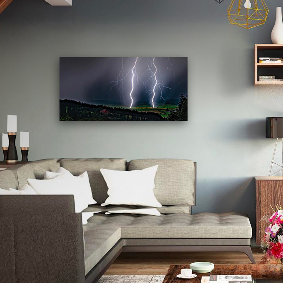 TIRAGE SUR TOILE — Double impact de foudre